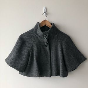 Gossip Girl Inspired Grey Wool Cropped Cloak